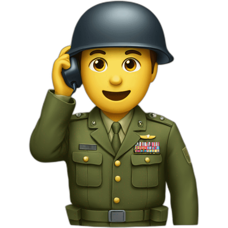 military talking phone emoji