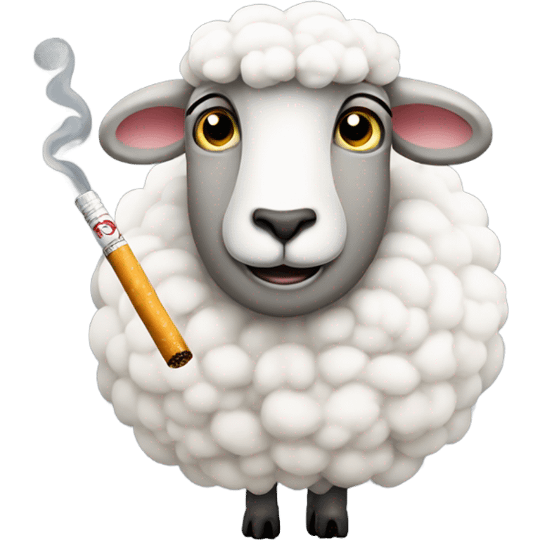 Sheep smoking a cigarette  emoji