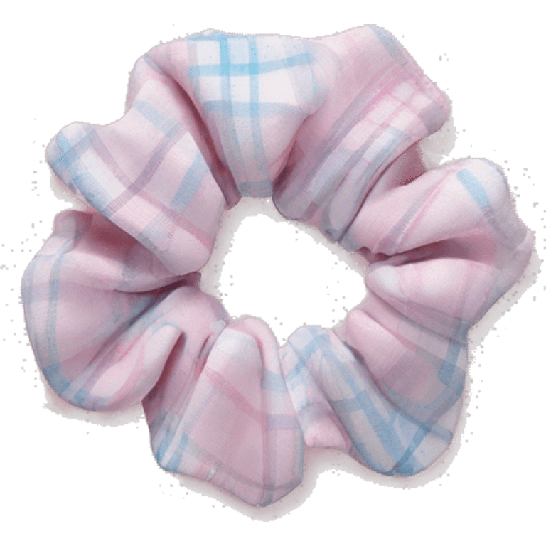 pastel pink plaid scrunchie emoji