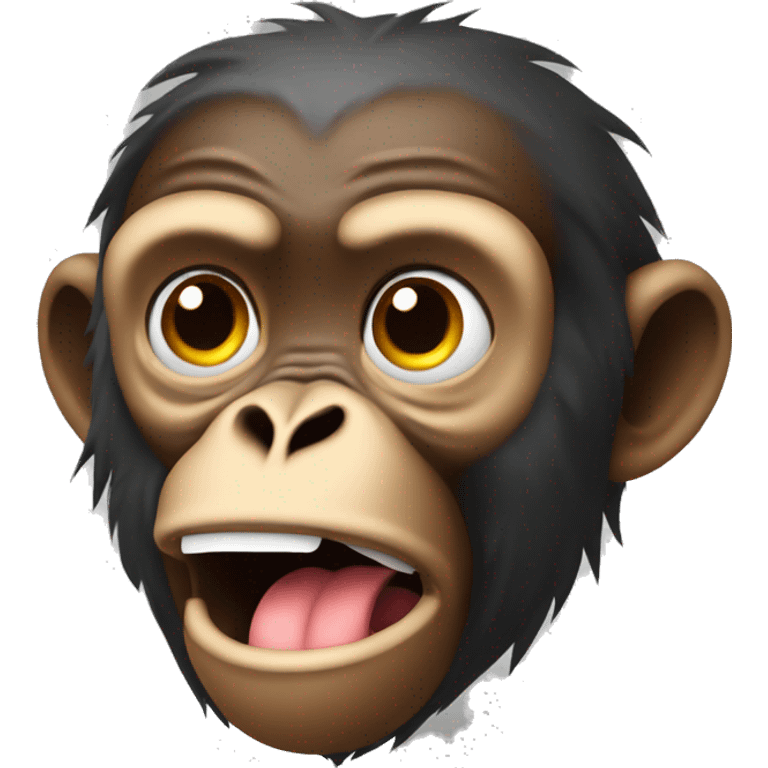 confused monkey with smoke around him  emoji