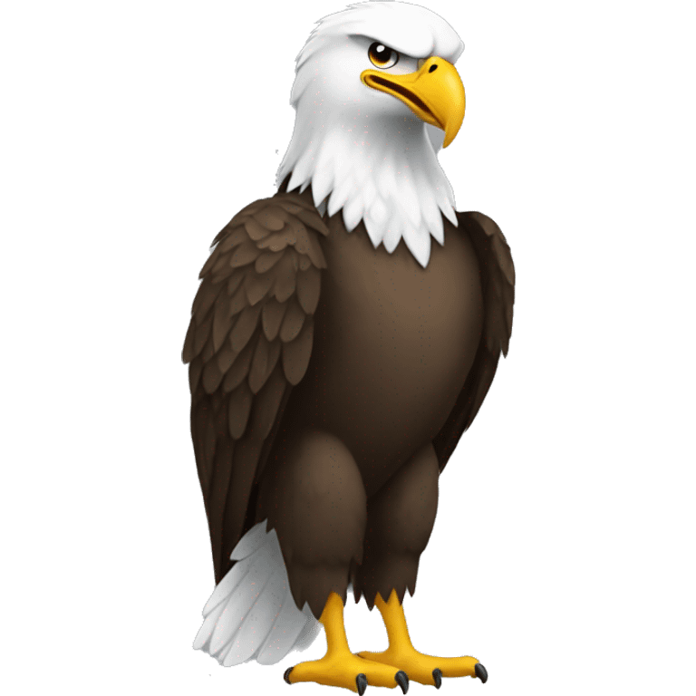 The eagle sat with his feet on his shoulders emoji