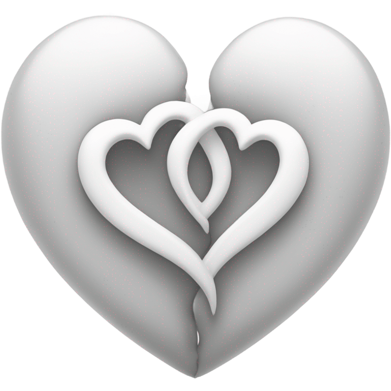 Two White intertwined hearts  emoji