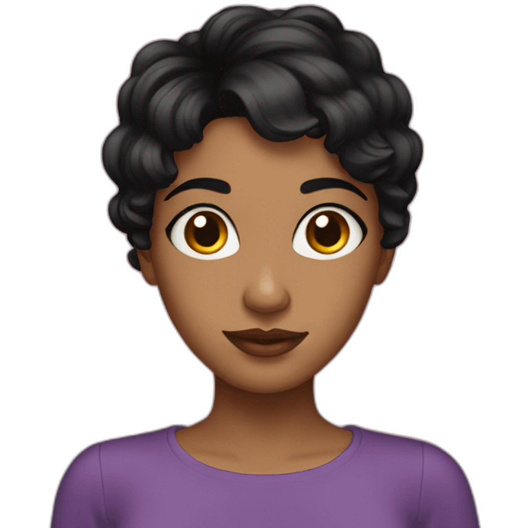 Grander girl short black hair emoji