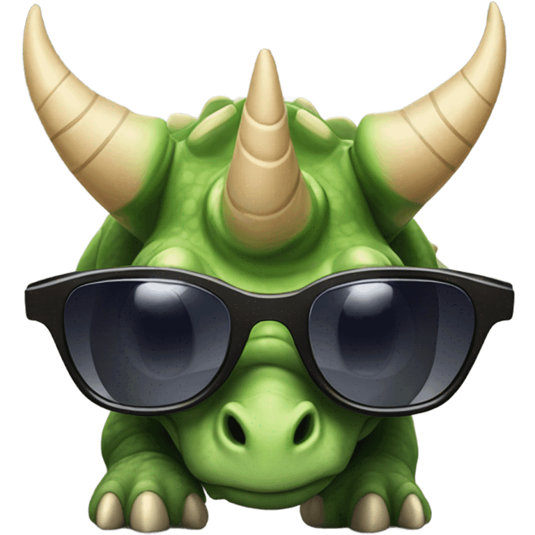 Triceratops wearing shades emoji