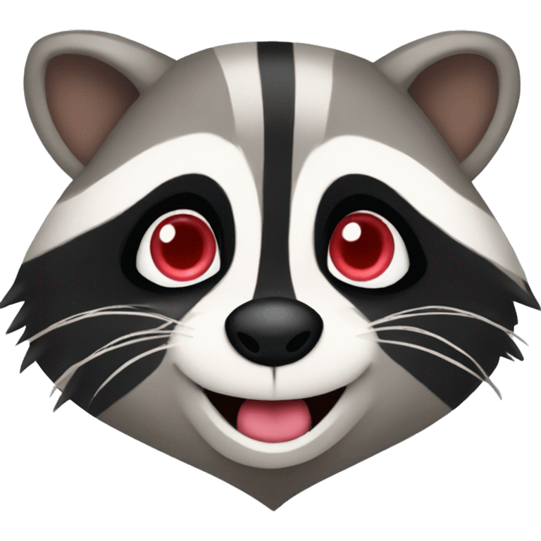 Raccoon with heart eyes emoji