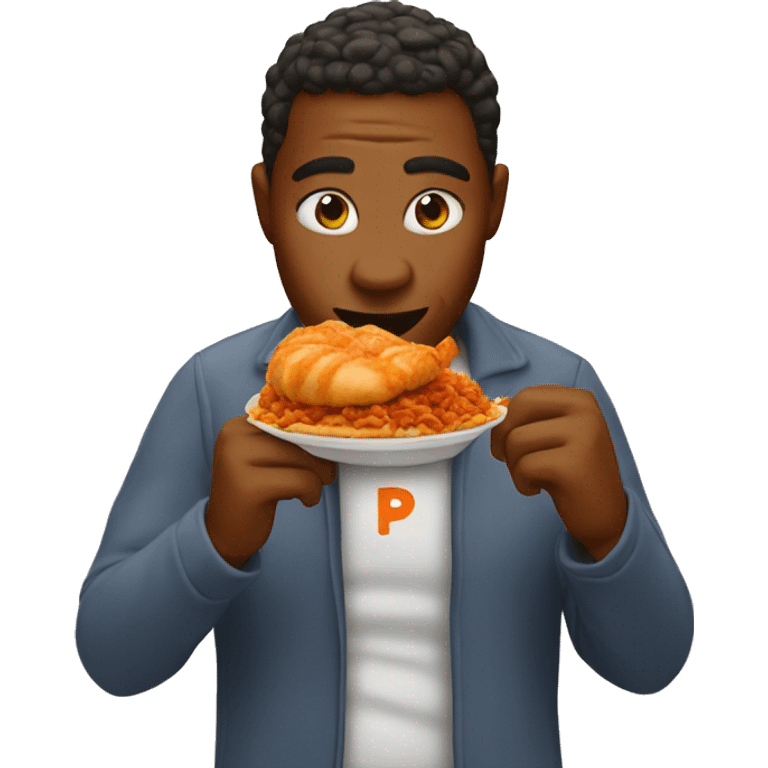 Person eating Popeyes  emoji