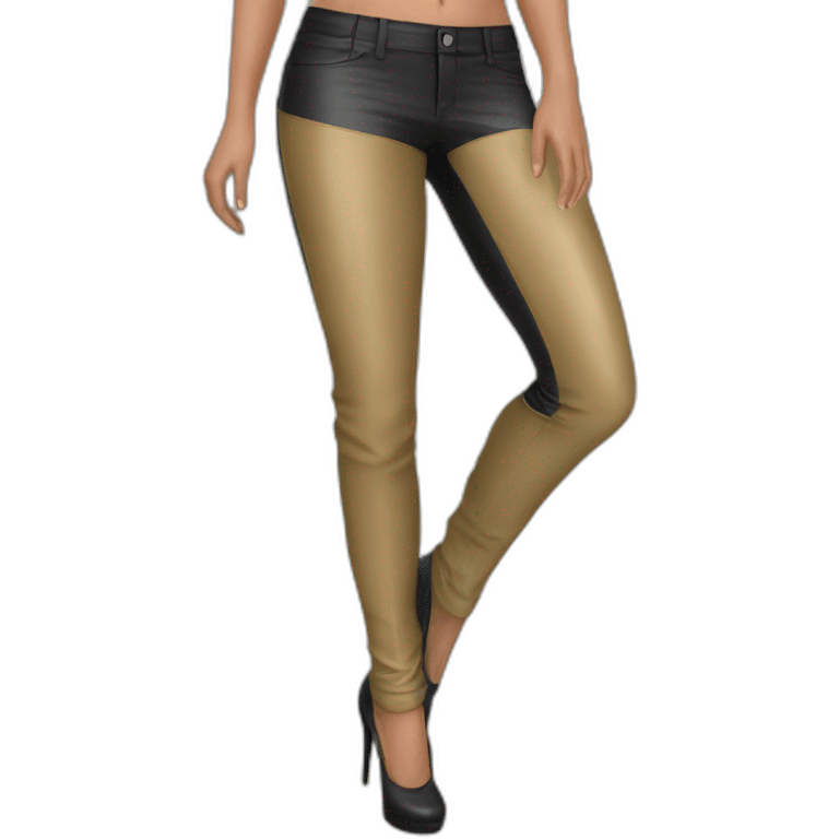 attractive women latex pants feet emoji