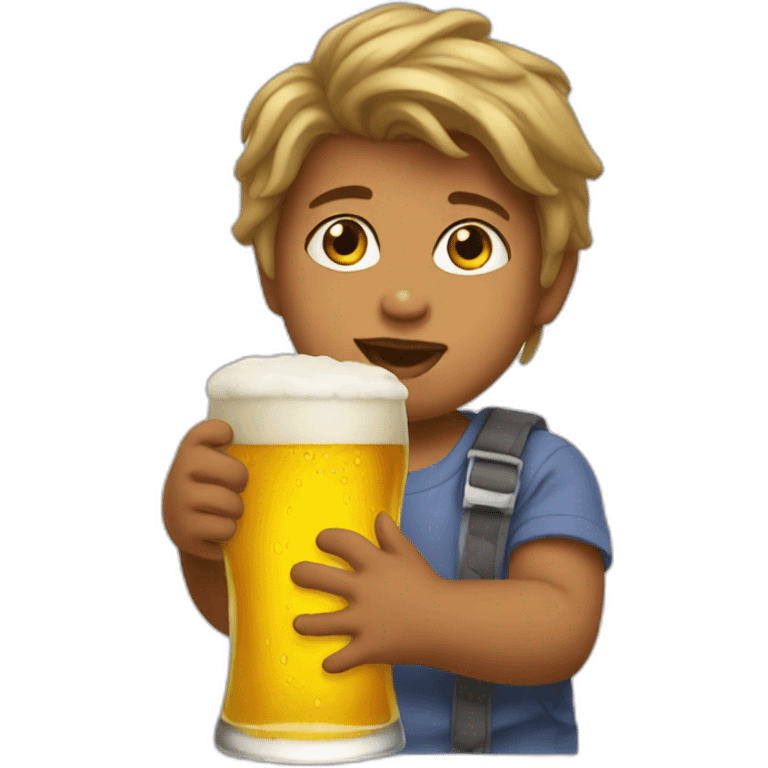 Baby Hoda holding a beer emoji