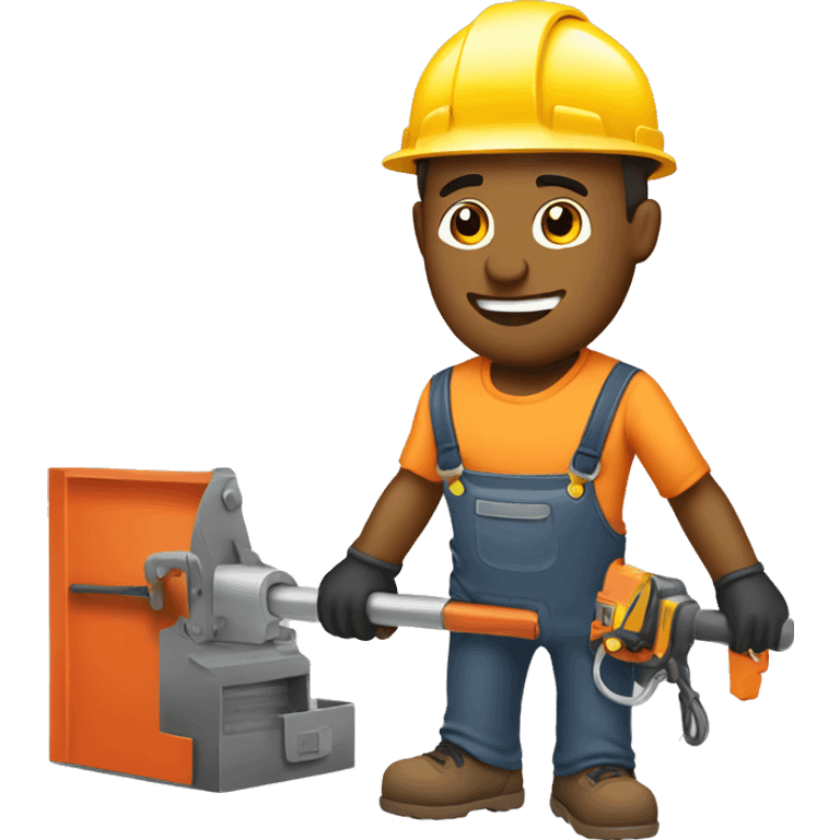 man construction worker handling welder emoji