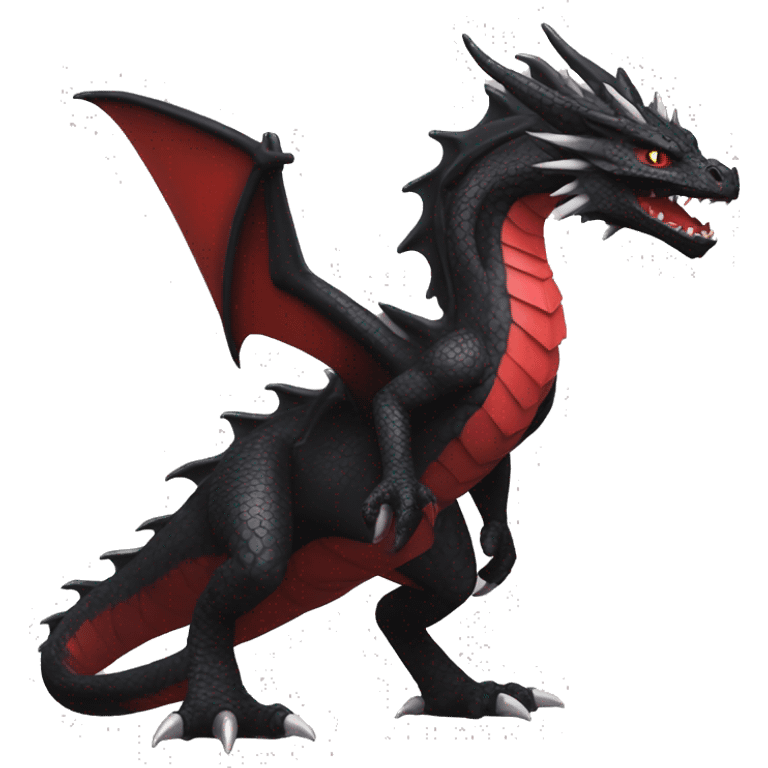 cool edgy black and red Dark-type nargacuga dragon Pokémon full body emoji