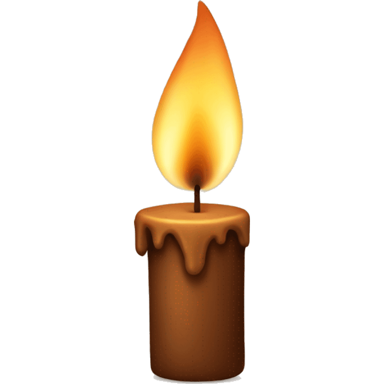 Brown candle without flame but aestethic emoji