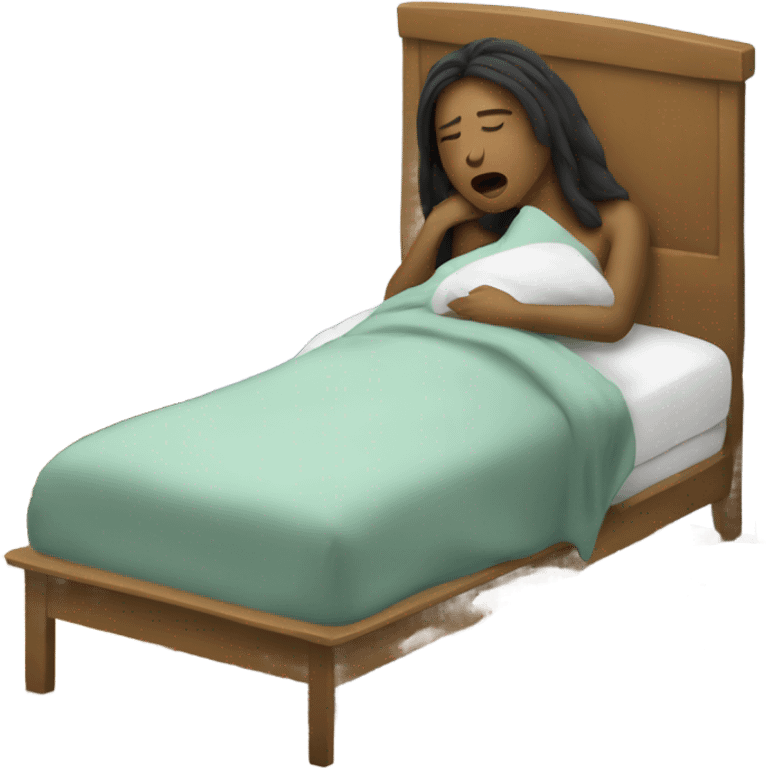 woman sick in bed  emoji