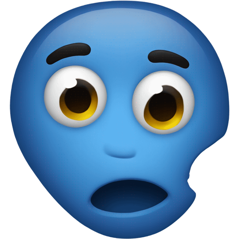 Blue blob with a cuts face emoji