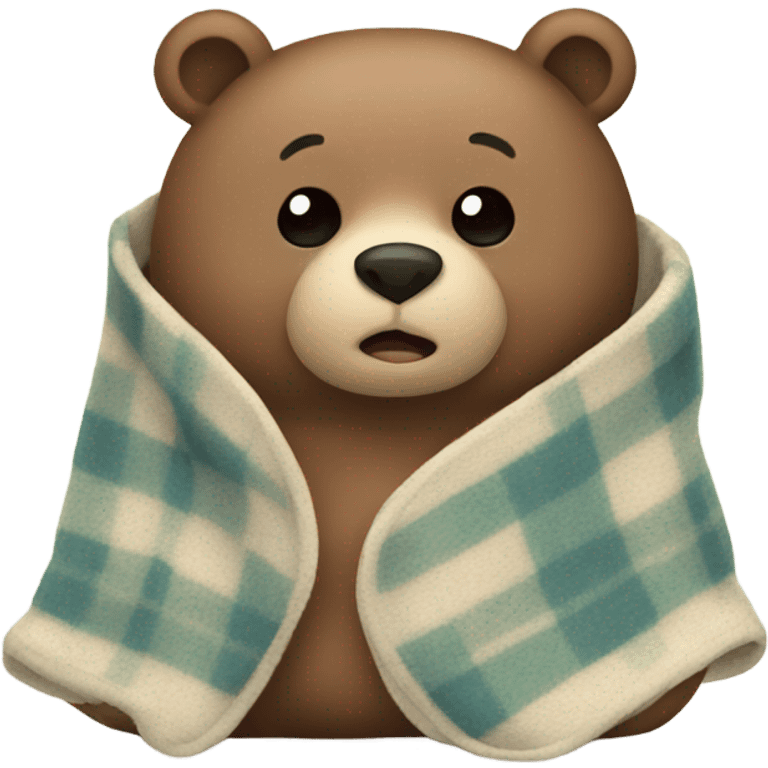 bear cozy in blanket emoji