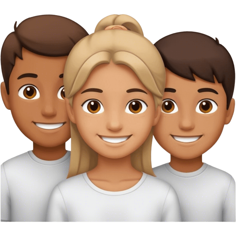 smiling girl with boys emoji