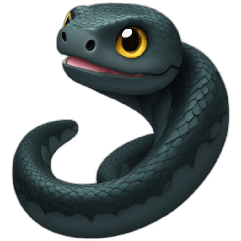 cute Snake black emoji