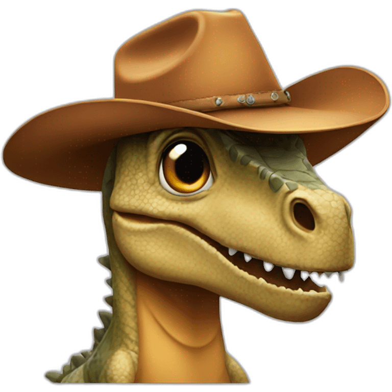 dinosaur with a cowboy hat emoji