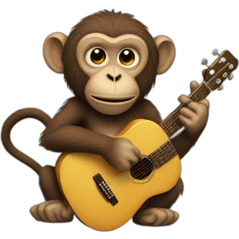 Monkey playing guitar singing emoji