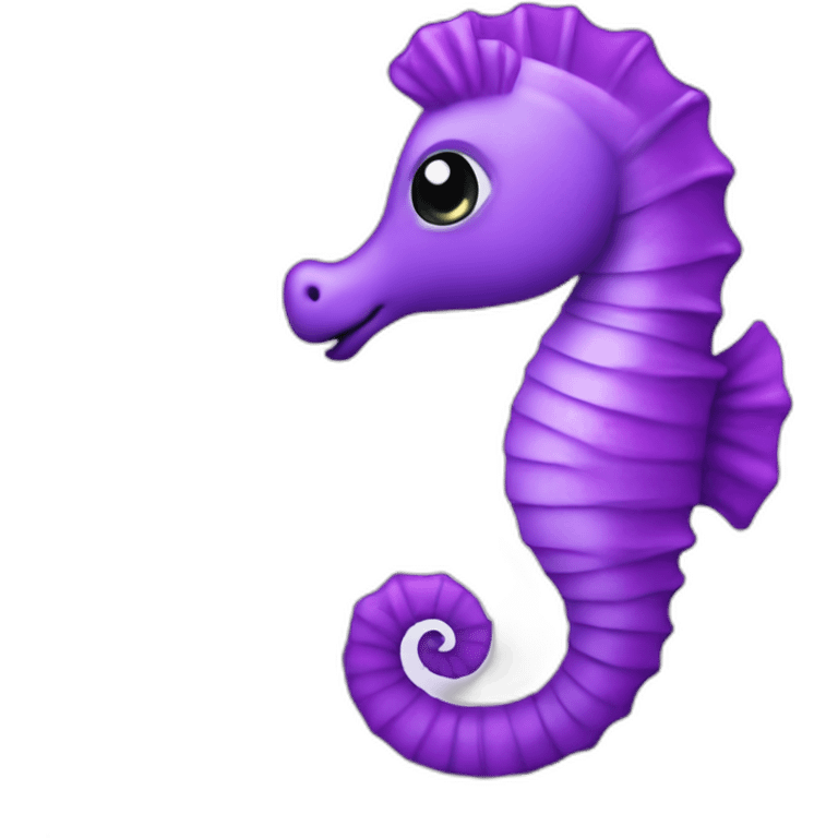 purple cute kawaii seahorse emoji