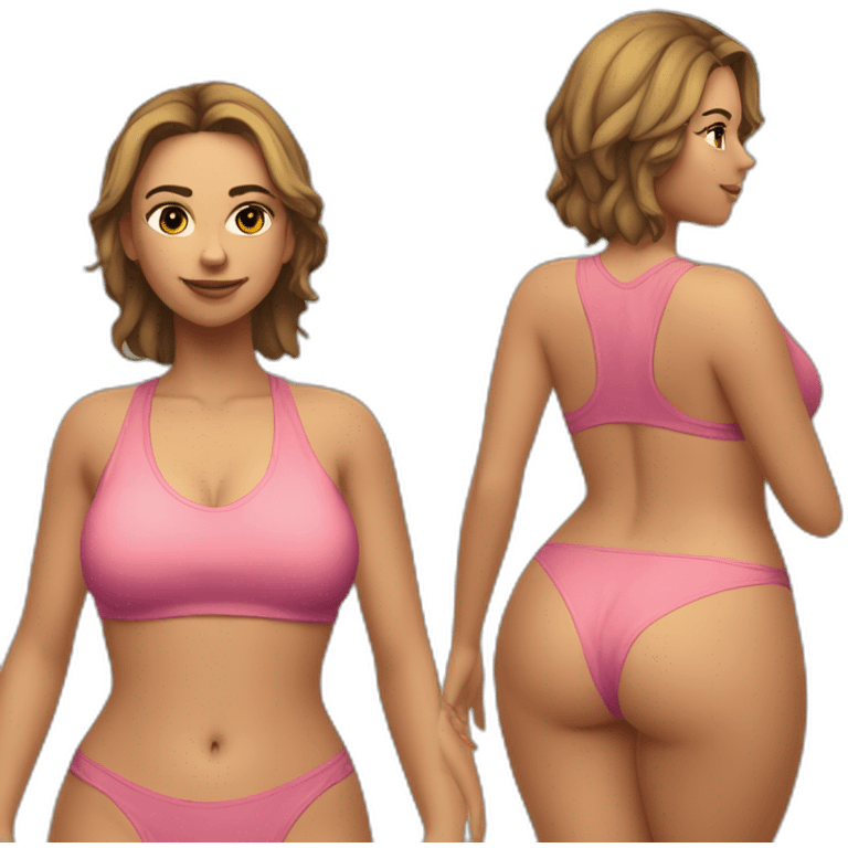 Slim-Thicc caucasian woman swimsuit posing emoji