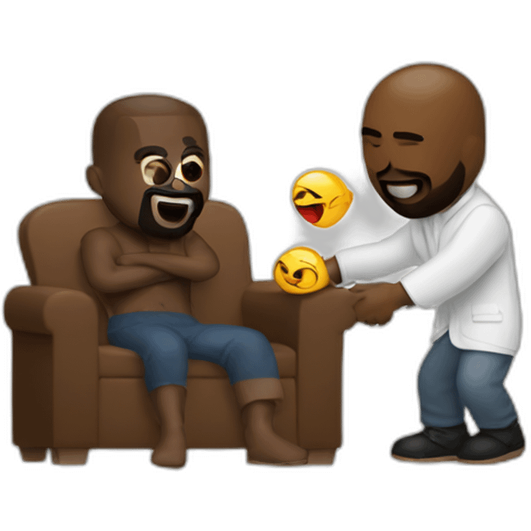 Kanye West being tickled by a klansman nice emoji