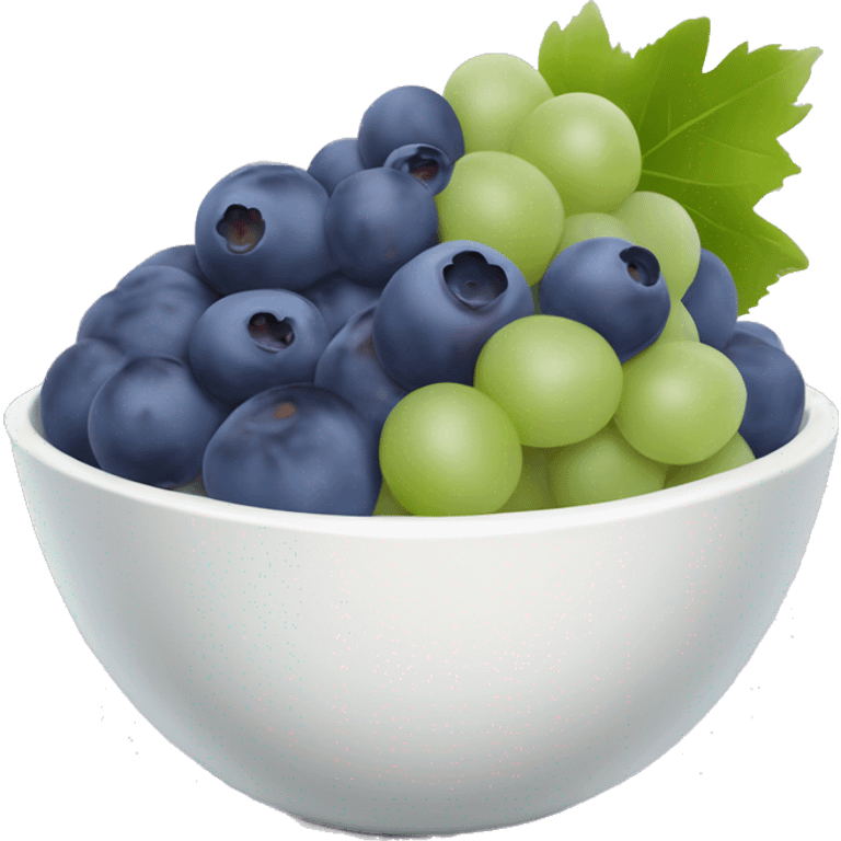 yoghurt bowl with grapes and blueberries emoji