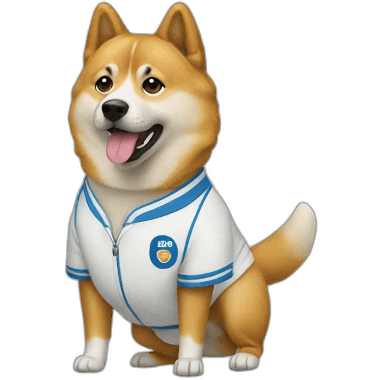 Doge in tennis uniform emoji