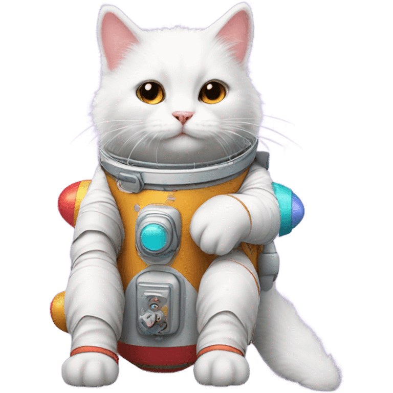 white cat rocket emoji