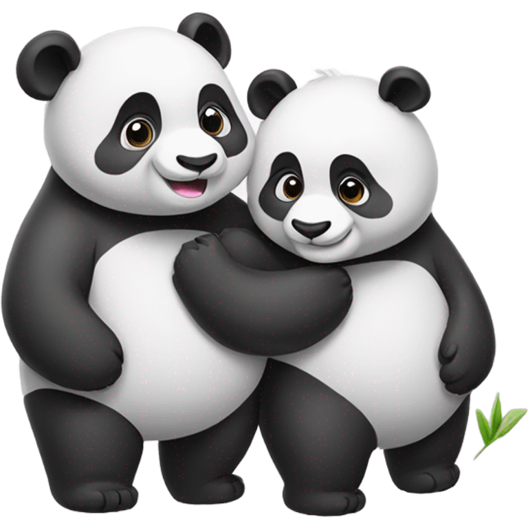 Cute two hugging pandas  emoji