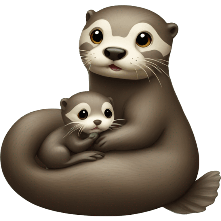 Otter and baby otter emoji