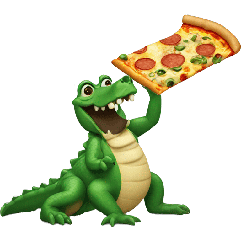 alligator eating pizza emoji