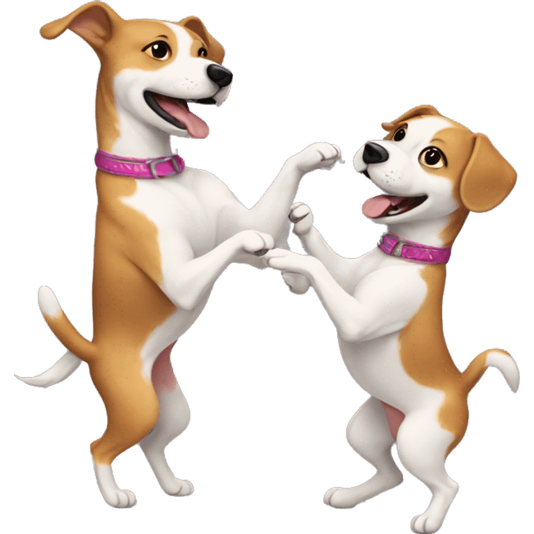 Cute dogs best friends dancing emoji