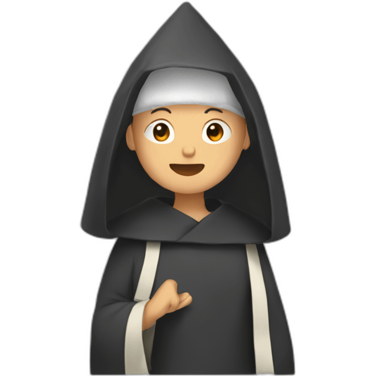 Monja haciendo seña hacia arriba emoji