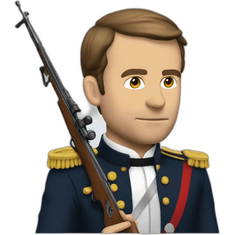 macron with a riffle emoji