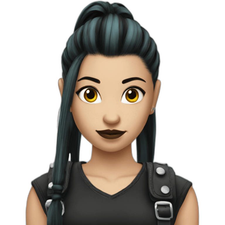 Punk gótic girl pony tail emoji