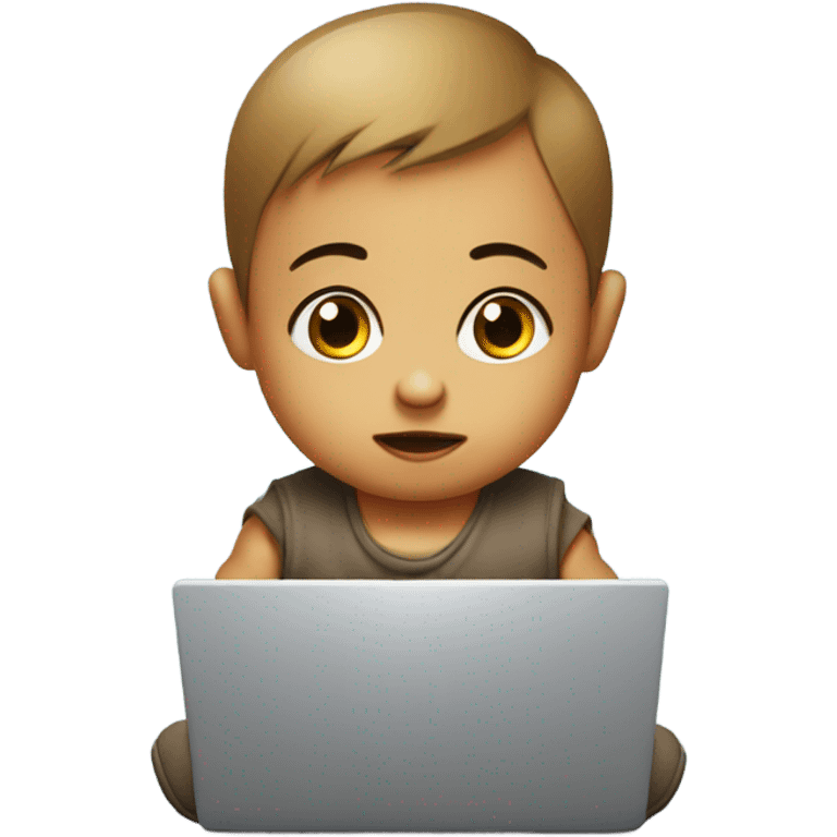 Clueless baby with laptop emoji