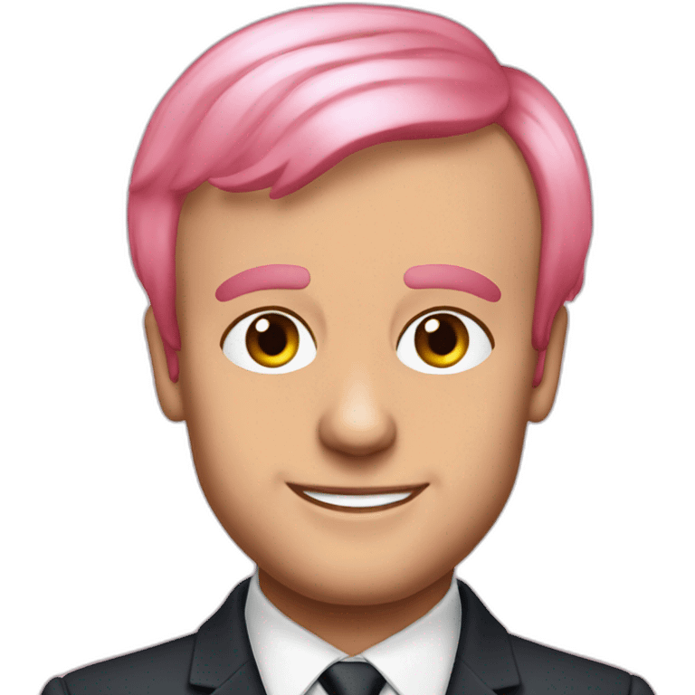 Emmanuel macron with pink hair emoji