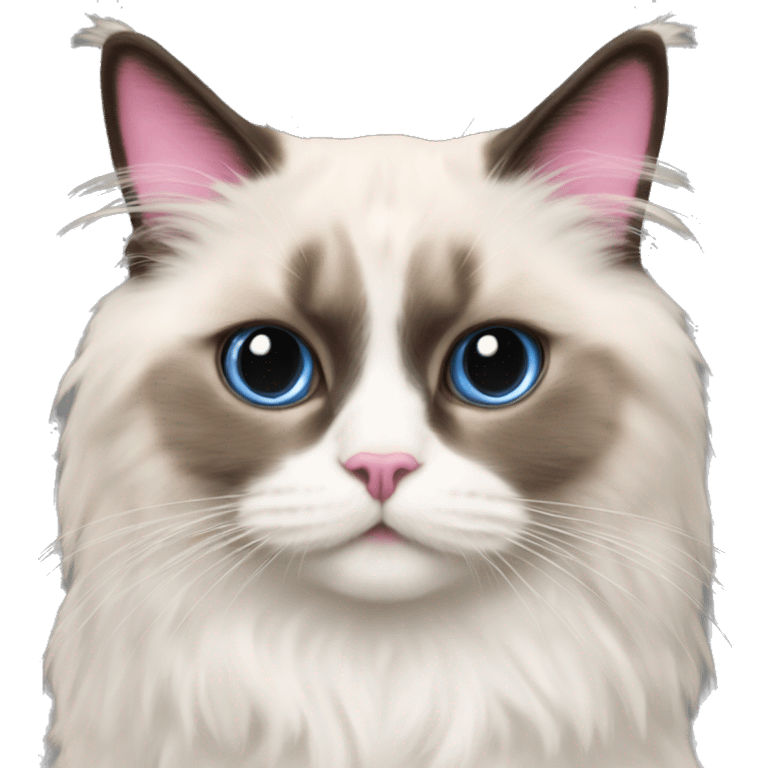 Pink bow on a ragdoll cat emoji