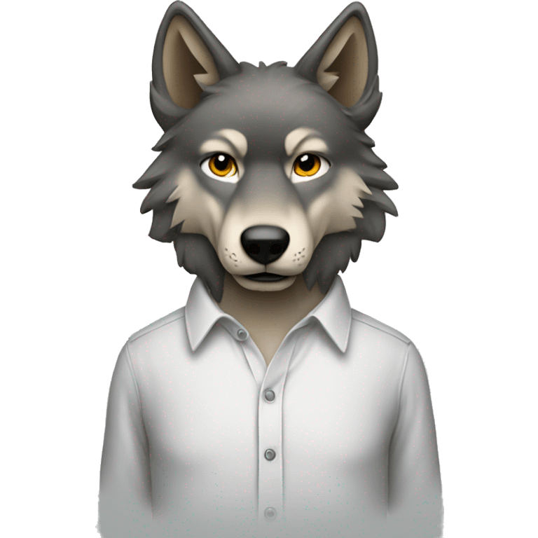 Wolf with shirt emoji