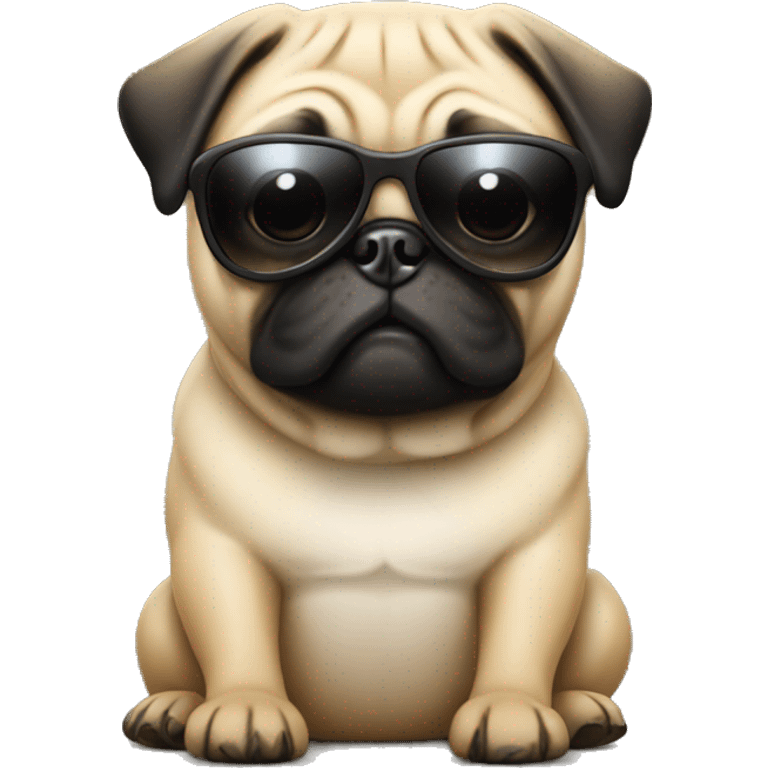 Pug with sunglasses emoji