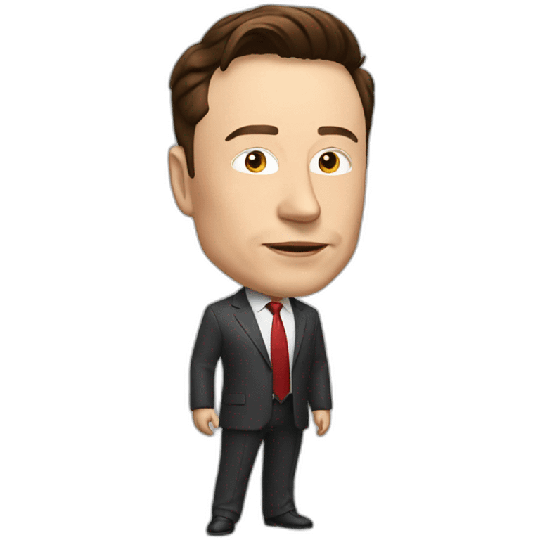 elon musk with red suit emoji