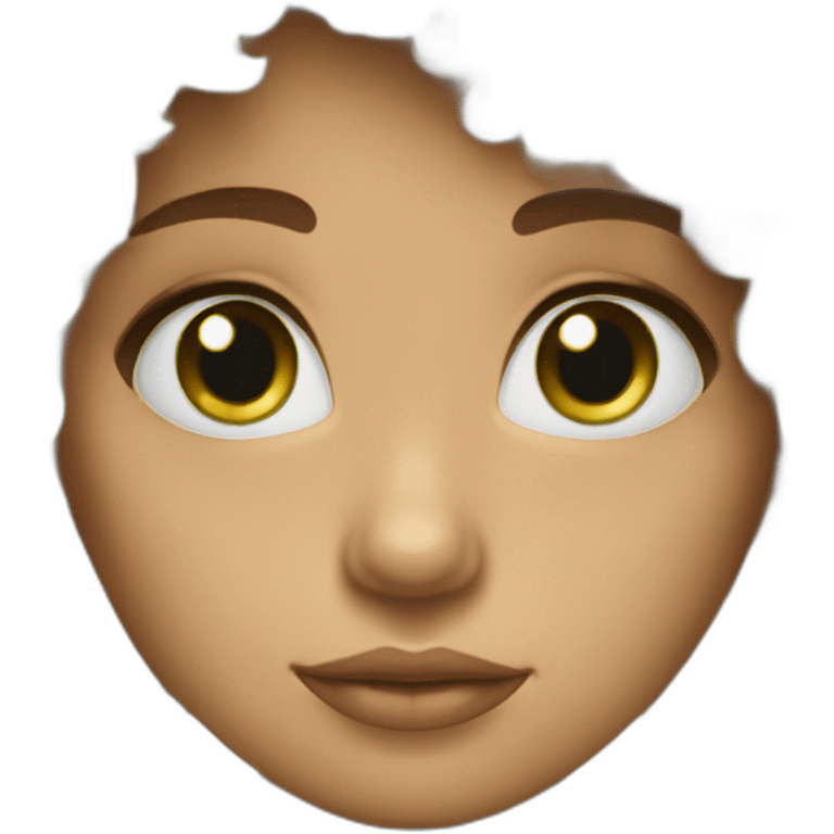 Fille au cheveux bouclée et yeux vert emoji