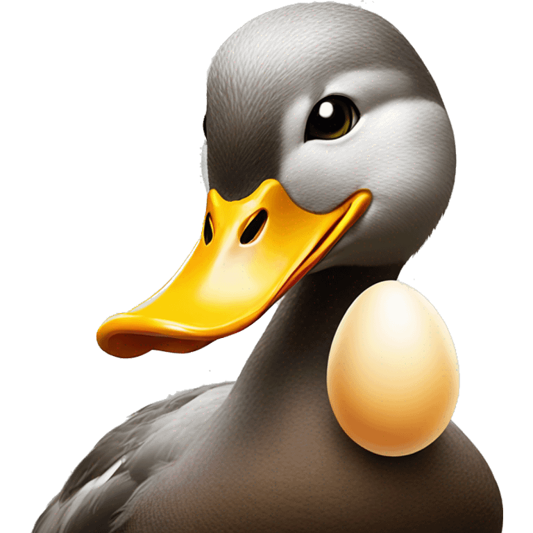 duck holding egg in beak emoji