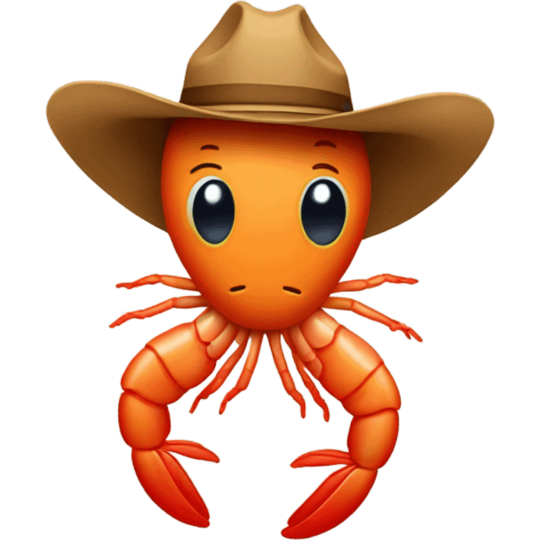 Shrimp with a cowboy hat emoji