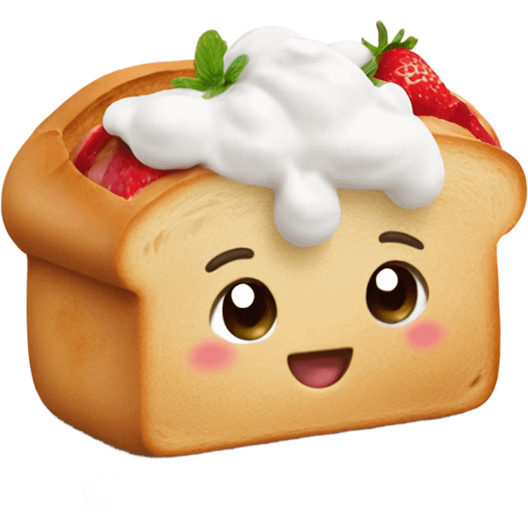 bread with yogurt and strawberry  emoji