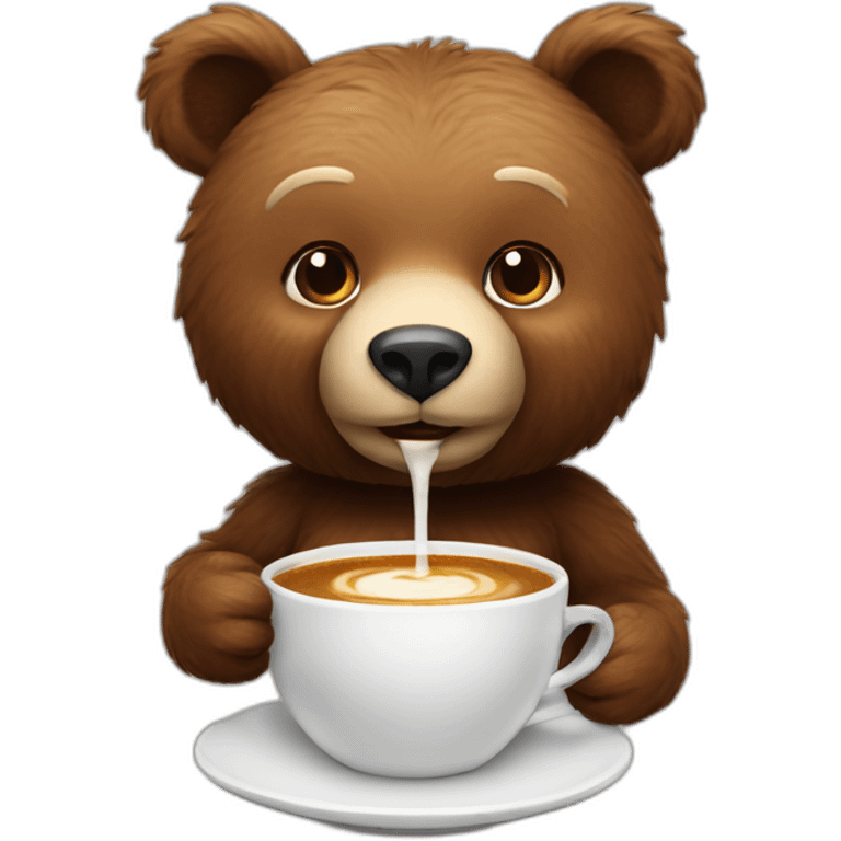 sexy bear having coffee emoji