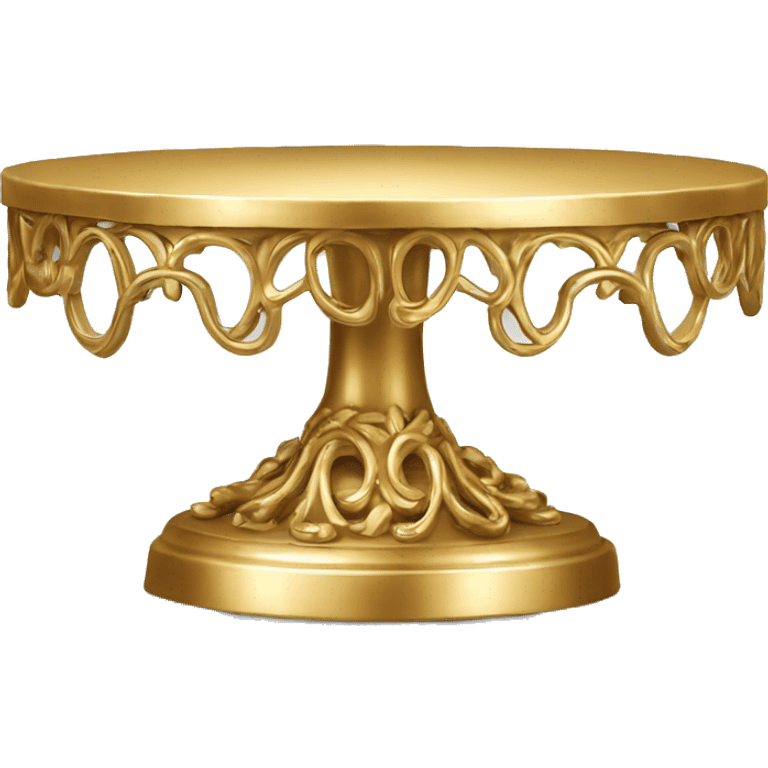 Realistic metallic gold ornate cake stand. emoji