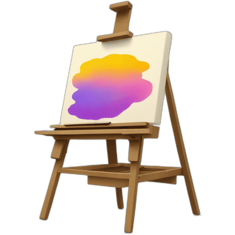 easel with painting and paints emoji