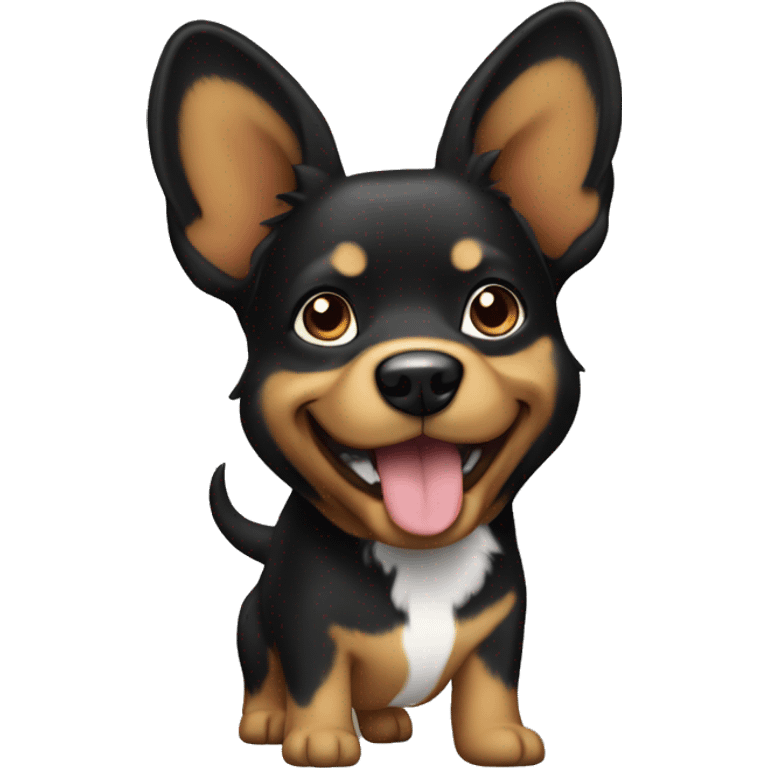 black and tan dog with pointy ears white chest emoji