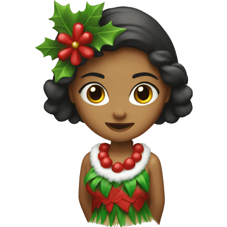 Christmas hula girl emoji